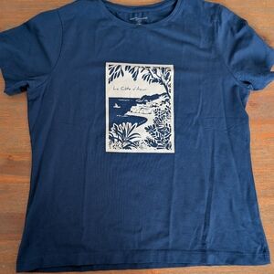 Court & Rowe Navy Short Sleeve Tee with Coastal Graphic